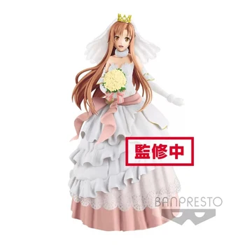 eredeti Bandai Anime Megesküdött Art Online EXQ Yuuki Szét Esküvői Ruha Pvc Anime Cselekvési & Játék Adatok Modell Játékok