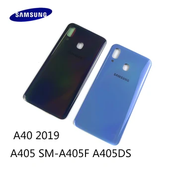 Eredeti SAMSUNG Galaxy A40 2019 A405 SM-A405F A405DS Ház Akkumulátor hátlap Hátsó burkolat Ragasztó Ragasztó+Logó