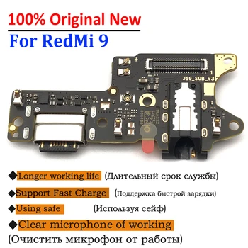 Eredeti USB Töltő Port Igazgatóság Flex Kábel, Csatlakozó Alkatrészek Xiaomi Redmi 9 Mikrofon Modul