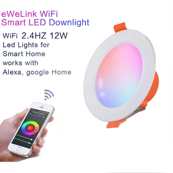 EWeLink LED Beépíthető WiFi Smart Tompítása Kerek Spot Lámpa APP Távirányító Időzítés Lámpa 12W RGB C W A Munka Alexa, a Google Haza