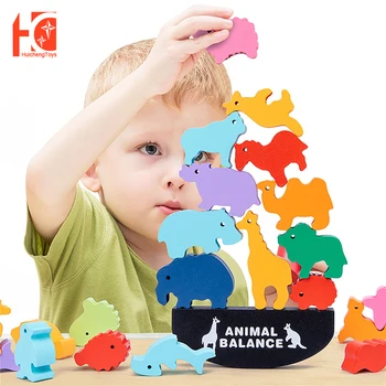 Fa Puzzle Játék Állatok Egyensúly Képzés Játék Készlet Oktatási Óvodai Játék Építőkövei Baba Tanulás-Játékok Gyerekeknek Ajándék