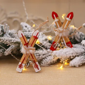 Fa Szán a Karácsonyi Dekoráció az Otthoni Fa Ski Bell Karácsonyi Díszek a Gyerekek Ajándékot Haza Navidad Új Év Fél Decor 2021