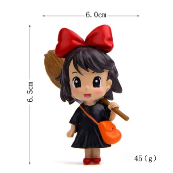 Forró Anime Kiki Szállítási Szolgáltatás Mágikus Boszorkány Seprű Kislányok Animiation Minifigura Babák Ház Játékok Miniatűr Landscap Modell