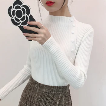 Fv2246 2019 új őszi téli női divat alkalmi meleg szép Pulóver női pulóver pulóver