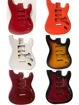 Félkész Elektromos Színes Gitár Test Befejezetlen Készült Magas Minőségű, Juhar Fa DIY Fender ST Stílus Gitár Tartozékok