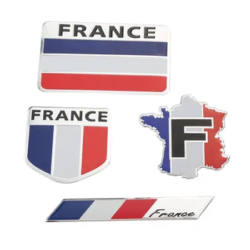 Fém 3D Franciaország Zászló, Jelvény, Jelkép Deutsch Autó Matrica, Matrica Lökhárító Rács Ablak Test Dekoráció