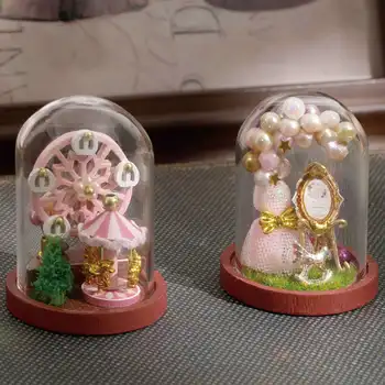 Gristmas Diy Ajándék Mini babaház Játékok Bútorok Miniatűr Fa Miniaturas Babaház Születésnapi Ajándékok 003