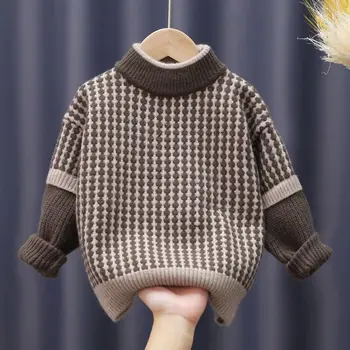 Gyermek pulóver Téli Új Pamut Ruházat, Pulóver tinédzser fiú Pulóver Gyermek ruházat ősszel kötött pulóver 8 10 12 év