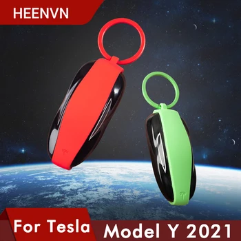 Heenvn 2021 Új ModelY Kocsi Kulcsot Az Esetben Fedezi A Tesla Model Y Tartozékok Protector Kulcstartó Fehér Fekete Piros Zöld Kék Szürke