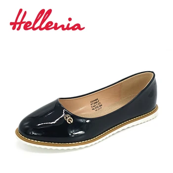 Hellenia női cipő divat alkalmi lakások naplopók puha szabadalmi pu bőr apró, csatos díszítéssel tavaszi slip-on cipő nő navy