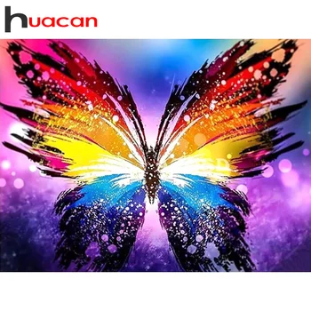 Huacan 5d DIY Teljes Gyémánt Festmény Négyzet/Kör Strassz Pillangó Mozaik Gyémánt Hímzés, keresztszemes Állat Új