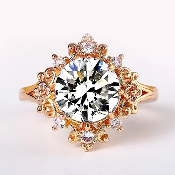 Huitan Női Vintage Esküvői Gyűrűk Esztétikai Tervezés Fényes Cirkónia Évforduló Fél Gyűrűt, Szépség Ajándék Trend Ékszerek Forró