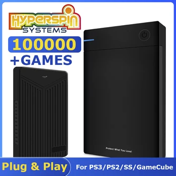 Hyperspin HDD Nyerni 7/8/10 Külső Hordozható Merevlemez-Meghajtó Beépített in100000 Retro Játékok PS3/PS2/PS1/SS/WII/N64/GameCube/X BOX