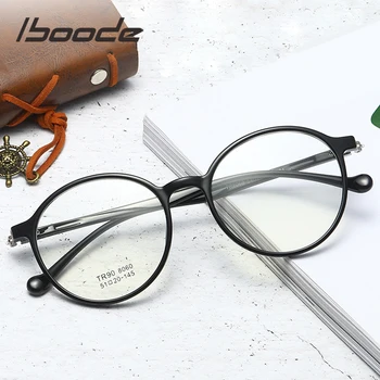 iboode Ultrakönnyű TR90 Szemüveg Látvány Optikai Szemüveg Keret, Divat, Kerek Cukorka Színű Rövidlátás Szemüveg, víztiszta Lencse Szemüveg