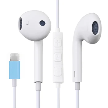In Ear Fülhallgató iPhone SE 12 11 7 8 Plusz XS MAX Pro Sztereó Hang Vezetékes Fülhallgató Drót Ellenőrzési Bluetooth-kompatibilis Fülhallgató