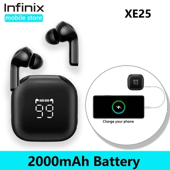 infinix XE25 Globális Verzió TWS Igaz, Vezeték nélküli Bluetooth-Fülhallgató 60ms alacsony késleltetésű Kettős Mikrofon Hívásokat 2000mAh akkumulátor élettartama
