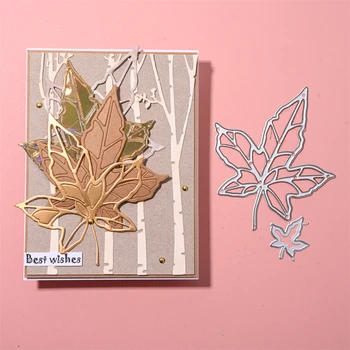 InLoveArts Maple Leaf Fémforgácsolási Meghal Scrapbooking Stencil Dekoratív Dombornyomás Kézműves Meghalni Darabok Kártyát, Hogy Új Meghal A 2021