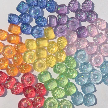 INS színes geometriai szőlő gyümölcsös cukorka gyanta javítás DIY kézzel gyártott ékszer fülbevaló köröm tartozék anyag