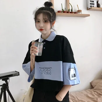 Japán Ins t-Shirt a Nők Laza koreai Diákok Vad Bf Lusta Fél Ujjú Felsők