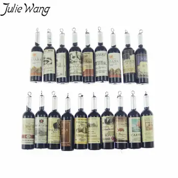 Julie Wang 10db Fekete Gyanta borosüveg Kreatív Medálok Medál Felfüggesztés Nyaklánc Ékszer Készítés Fülbevaló Tartozék