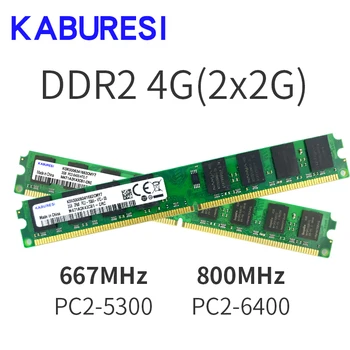 Kaburesi DDR2 2GB 800MHz PC2-6400 4GB(2Gx2) Memória Ram Memoria Asztali PC Számítógép (Kompatibilis 667mhz 533mhz) 1.8 V