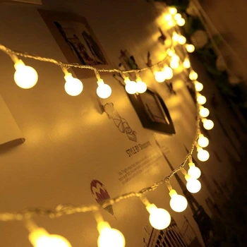 Karácsonyi Dekor Világítás, LED Garland Labdát Fények Tündér String Vízálló, Kültéri Lámpa, Nyaralás, Esküvő, Parti Világítás Dekoráció