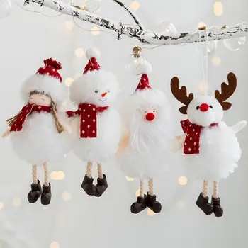 Karácsonyi Díszek Aranyos Plüss Angyal lány medál mini gyapjú baba, karácsonyfa Dísz Gyerek Ajándék Lógó Medál Karácsonyra