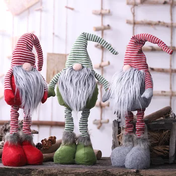 Karácsonyi Hosszú Lábú Gnome Baba Díszek Kihúzható Állandó Elf Játékok Haza Párt Új Év Dekoráció Gyerekek Giftschristmas díszek