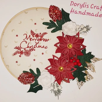 Karácsonyi Virág fémforgácsolási Scrapbooking Stencil Dombornyomás Mappát Kártya Készítés Album Dekoráció DIY Kézműves Kézműves
