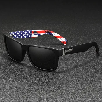 Kdeam Kiváló Minőségű Férfi Napszemüveg Polarizált Tükör lencse USA Zászló napszemüvegek a nők Szabadtéri Sportok Vezetés Szemüveg