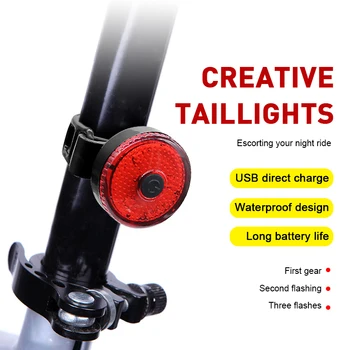 Kerékpár Lámpa USB Akkumulátor, Vízálló LED-es Kerékpár Hátsó Lámpa Biztonsági Figyelmeztetés Kerékpár Sisak Kerékpár Lámpa Hátizsák Lámpa Alkatrész