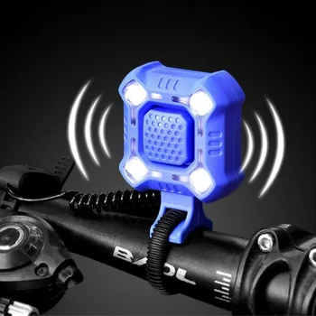 Kerékpáros Fény 1200mAh Elektromos Kürt Bike 4 Lámpa, Csengő, Vízálló USB Töltés Hangos Riasztás Biztonsági Kerékpár Figyelmeztető Eszköz