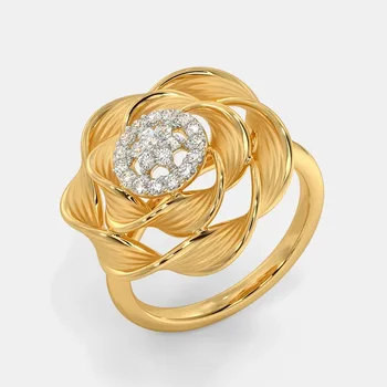 Klasszikus Design Arany Színű, Üreges Rózsa Virág Fehér Aranyozott Gyűrű a Menyasszony jegygyűrű, Eljegyzési Gyűrű, Ékszerek, Ajándékok Nőknek