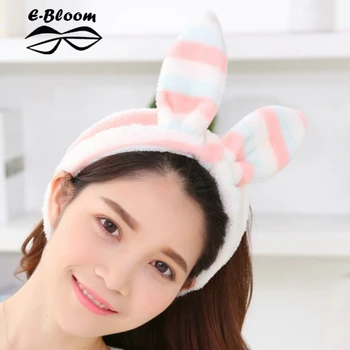 Koreai Szuper Cuki Rózsaszín Dot Hairband Flanel Aranyos Lány Smink Színpadon Fejpánt Nyúl Füle Megvastagodott Fejpánt Haj Tartozékok