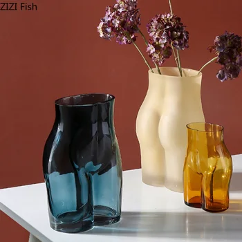 Kreatív Üveg Váza Dekoráció Emberi Test Nappali, virágkötészet, Virág Váza Egyszerű Asztali Szoba lakberendezési Új