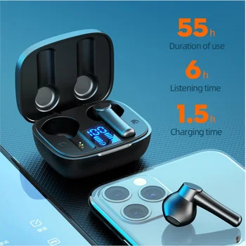 LB-8 Bluetooth Fülhallgató Led Kijelző Handfree Sport Vízálló zajcsökkentés Sztereó Touch Control Tws Wireless Gaming Headset