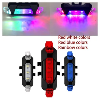 LED Kerékpár USB-Kerékpározás LanternBike Fény Kerékpár, Bicikli AccessoriesRechargeable Vízálló Kerékpár Lámpa Szivárvány Színei