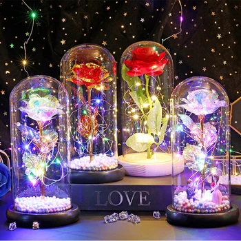 LED rose örök mesterséges virág kupola tündér string fények, Karácsony, Valentin Nap, anyja a gyermek ajándék, lakásdekoráció