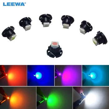LEEWA 5X Auto Autó T4.7 5050 1-SMD Chip LED Műszerfal Méter Panel LED Autó Izzó LED lámpa Fehér/Piros/Kék/Zöld/Sárga/Rózsaszín