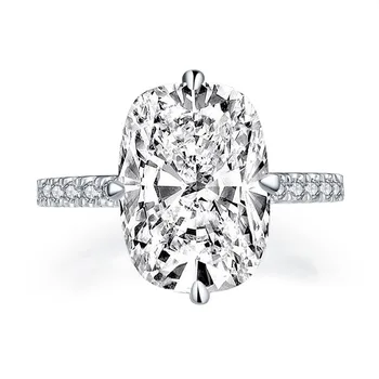LESF Nő Gyűrű 925 Ezüst Ovális Vágott Eljegyzési Gyűrű Osztrák kristály cirkon Esküvői Ezüst Gyűrű Divat Ékszerek