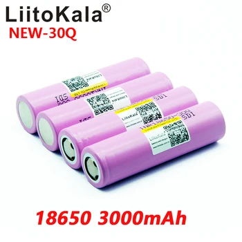 LiitoKala 100% eredeti, Új INR 18650 akku 3,7 V 3000mAh INR18650 30Q li-ion Akkumulátorok