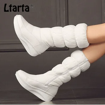 LTARTA 2020 Téli Le Plus Size 35-44 Divat Téli Hó Csizma Platform Cipő, Lábbeli Női Csizma egyszínű Cipzár HX-88