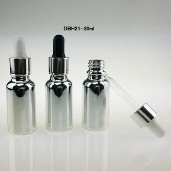 magas minőségű nagykereskedelmi 100 20 ml-es üveg reagens cseppentő üveg parfüm , üres ezüst pohár, illóolajok cseppentő üveg