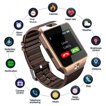 Magas Minőségű Smartwatch Férfiak Nők Okos Karkötő Sport Bluetooth Karóra Támogatja a SIM-TF Kártya BT Kamera relojes para gyerekek