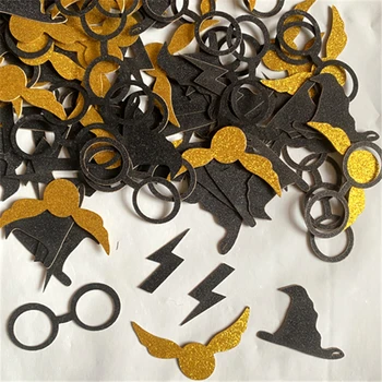 Magrise 100-as Fekete Szemüveg Gold Wing Konfetti Halloween Születésnapi Party Kellékek Konfetti Baba Zuhany Fiú 1th Szülinapi Dekoráció