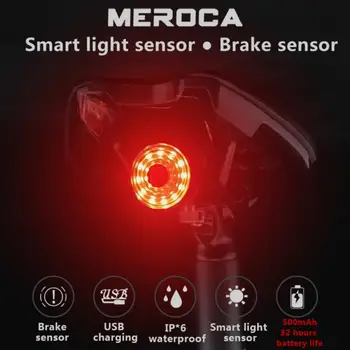 MEROCA Kerékpár Vízálló Intelligens Lámpa Intelligens Érzékelő féklámpa Országúti Kerékpár MTB MX2 Hátsó Lámpa Kerékpáros Lámpa