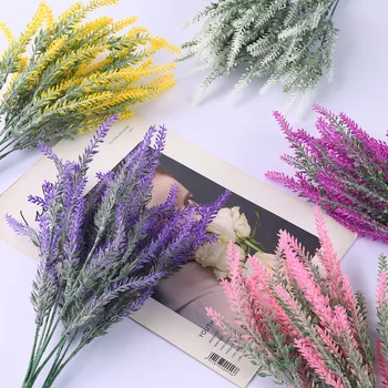 Mesterséges Virágokat Özönlöttek Műanyag Levendula Köteg Hamis Növények Esküvői Kantár Csokor Beltéri Kültéri Haza Konyha Irodai Asztal