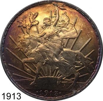 Mexikó 1 Peso 1913 Cupronickel Ezüst Bevonatú Réz Fém Emlék, Régi Ajándék Gyűjthető Másolás Érmék