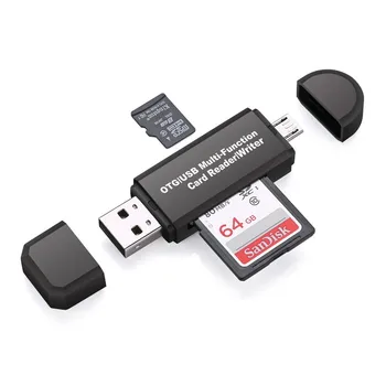 Micro USB OTG USB 2.0 Adapter SD/Micro SD Kártya Olvasó USB-EGY Férfi & Micro USB Férfi Csatlakozó Okostelefon Tablet PC