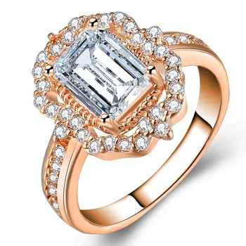 Milangirl Eljegyzési Gyűrű Fehér Aranyozott Gyűrű Női Aranyozott Kristály Gyűrű, Ékszerek, jegygyűrűk, Női